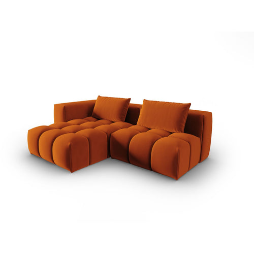 Cosmopolitan Design - Modulaire hoekbank links Verona 3-zits, flueel terracotta - 145x205x70cm