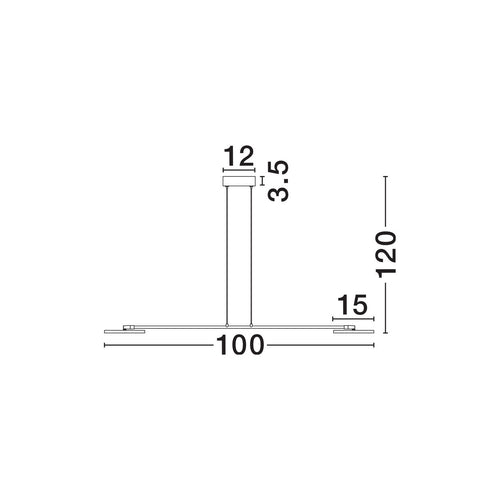 Nova Luce SCOPE Hanglamp voor aan het plafond, zwarte LED-lamp, 18W, 1400lm, 3000K