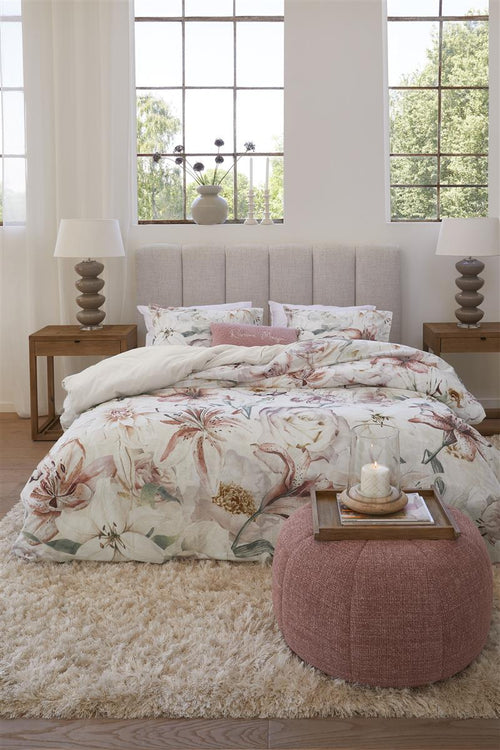Riviera Maison dekbedovertrek Lily Love - 240x200/220 cm - roze - vtwonen shop