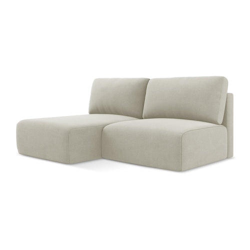 LaMiaSofa hoekbank links Ostia - textuurstof - lichtbeige - 210x149x79