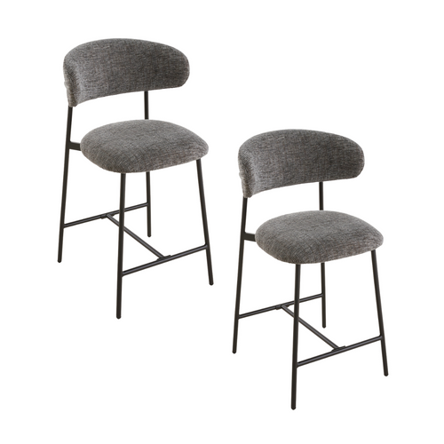 Calicosy - DRACO Set van 2 krukken - Grijs - 53x52x94 cm
