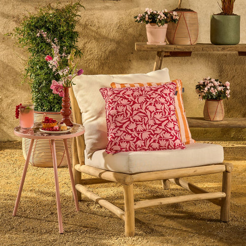 Mica Decorations Kelly Tuinkussens 45 x 45 cm - 2 Buitenkussens met Bloemenprint - Sierkussen voor Tuin en Balkon - Afneembare Hoes met Ritssluiting -