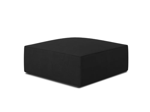 Micadoni Poef Ruby structurele stof, zwart - 93x93x40cm