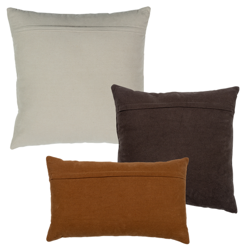 WOOOD kussens Isai - Katoen - Bruin - Set van 3 - vtwonen shop