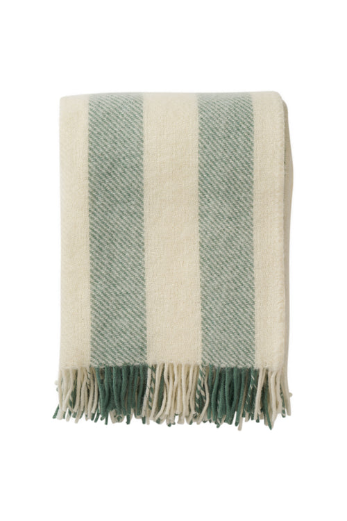 Klippan 100% wollen deken - Gotland - vertical stripe - groen- 130x200cm - vtwonen shop