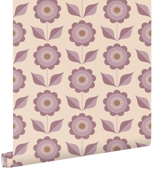 ESTAhome behang bloemen paars - 50 x 900 cm - 130980 - vtwonen shop