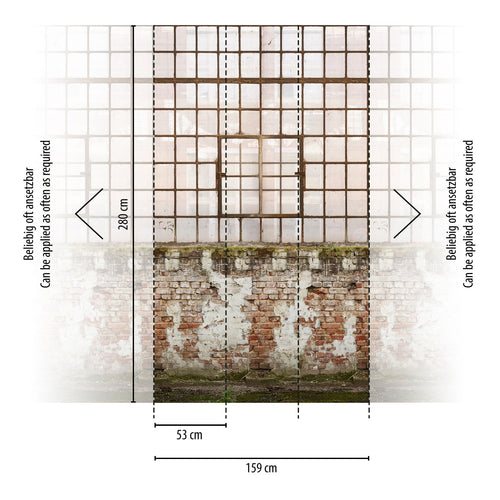 Livingwalls fotobehang stenen muur crème, bruin, groen en beige - 159 x 280 cm - AS-392441 - vtwonen shop
