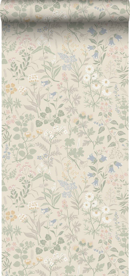 Borastapeter behang veldbloemen beige en meerkleurig - 53 cm x 10.05 m - 660019 - vtwonen shop