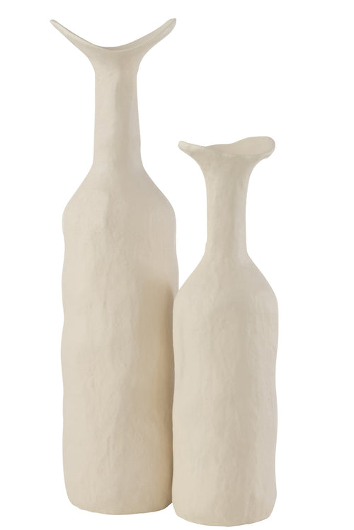 J-Line vaas Agra - aluminium - wit - large - 50.5 cm hoog