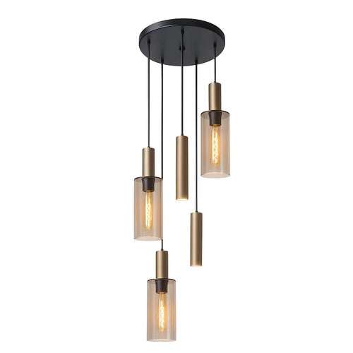 Highlight hanglamp Perugia - 5 lichts - 45  x 160   cm - zwart brons - vtwonen shop