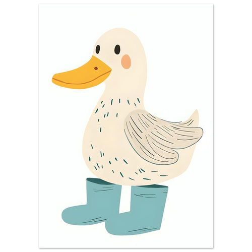 Artfulprints  Lieve eend op regenlaarzen   poster 50x70 cm - vtwonen shop