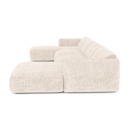 Sia Home - Panoramische banken LIVIA - Fluweel weefsel - Crème - 346cm - vtwonen shop