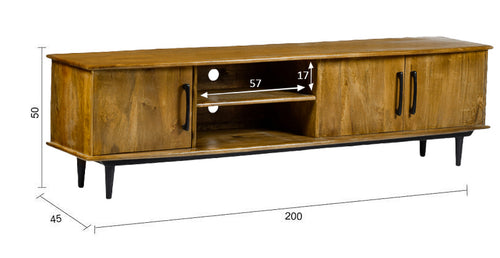 Livingfurn tv-meubel Elias - 200cm - mangohout - vtwonen shop