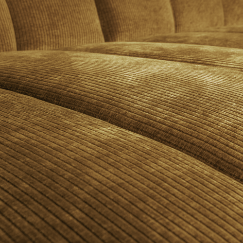 WOOOD chaise longue links Mojo - Geweven Ribstof - Honing Geel