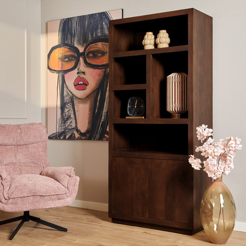 StarFurn Vakkenkast Brussel - Bruin Hout - 90x45x200cm