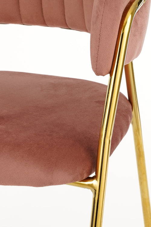 Mica Decorations Moony Eetkamerstoel - Velvet - Roze - vtwonen shop