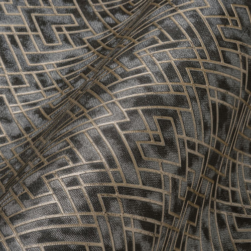 Livingwalls behang grafisch motief zwart en goud - 53 cm x 10.05 m - AS-388281 - vtwonen shop