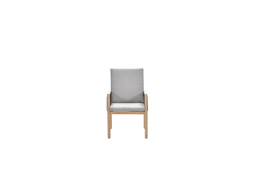 Decala dining fauteuil - aluminium - light teak look - desert sand - vtwonen shop
