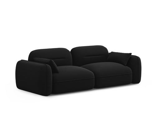 Cosmopolitan Design Modulaire bank Sydney 3-zits, flueel, zwart - 90x230x70cm