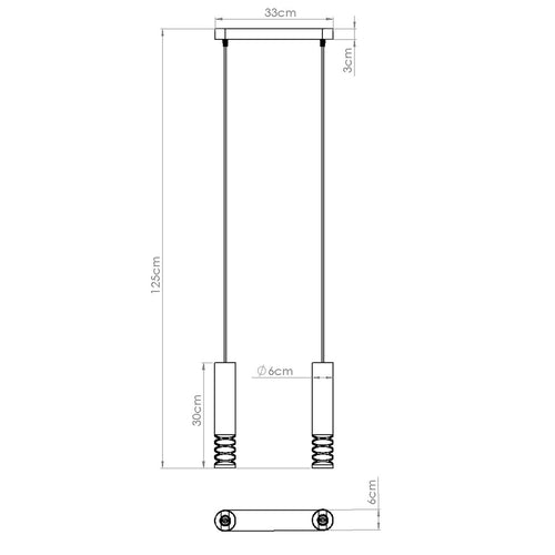 Sollux Lighting Hanglamp LAMI 2 wit - 33x6x125cm