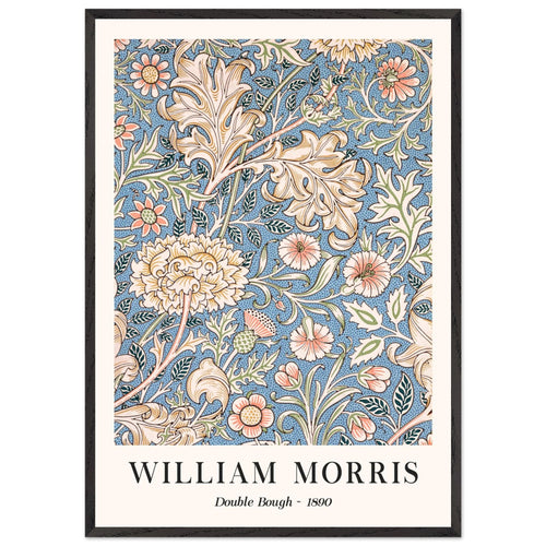 Artfulprints Poster met Lijst William Morris - Double bough 1890   - 70x100 cm - Blauw