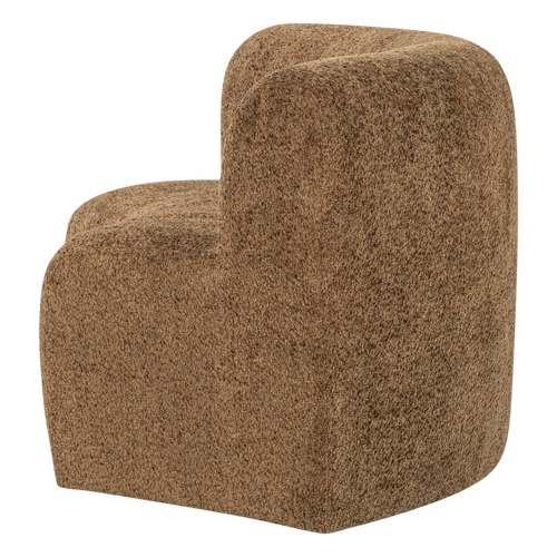 WOOOD eetbank halfronde hoek rug Mojo Base - Wollig - Honinggeel - 83x152x76