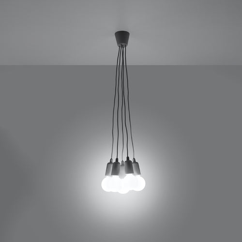 Sollux Lighting Hanglamp DIEGO 5 grijs - 25x25x90cm