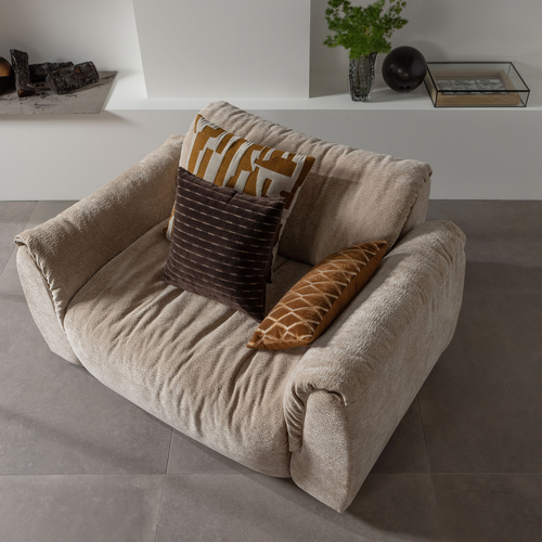 WOOOD loveseat Baggy - 3D Chenille - Zand - 81x138x101