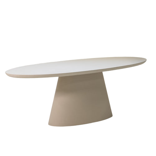 Giga Meubel Tuintafel Cleo - Ovaal 300cm - Beige Eco Composiet - vtwonen shop