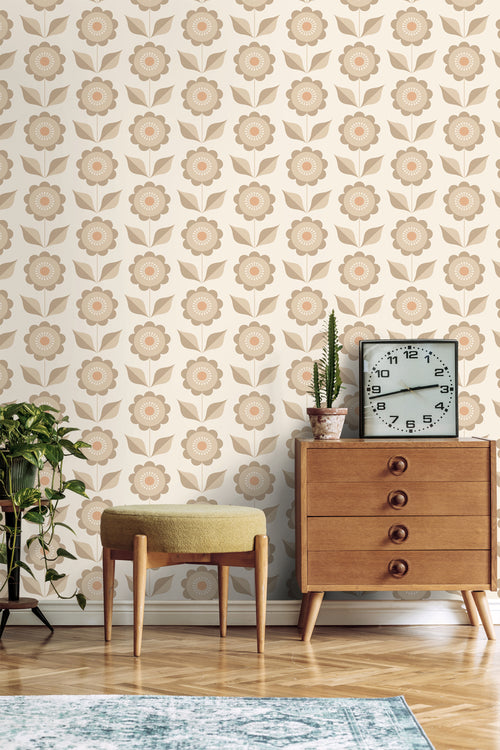 ESTAhome behang bloemen beige - 50 x 900 cm - 130976 - vtwonen shop