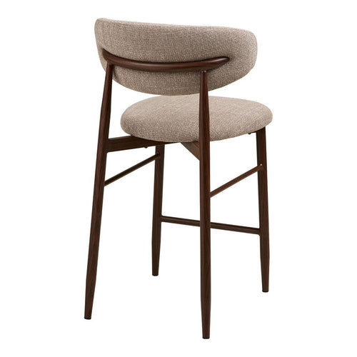 Nolon Jolien Barkruk 65 cm taupe mixed  - walnoten onderstel