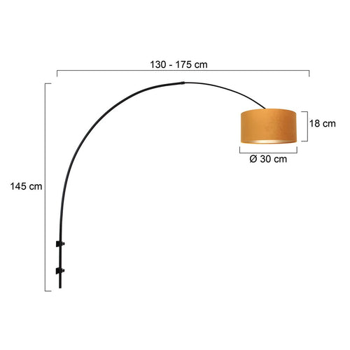 Steinhauer wandlamp Sparkled - 1 lichts - 175x 145 cm - zwart goud
