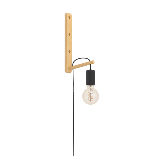 EGLO wandlamp Pockley - e27 - 29,5 cm - bruin/zwart