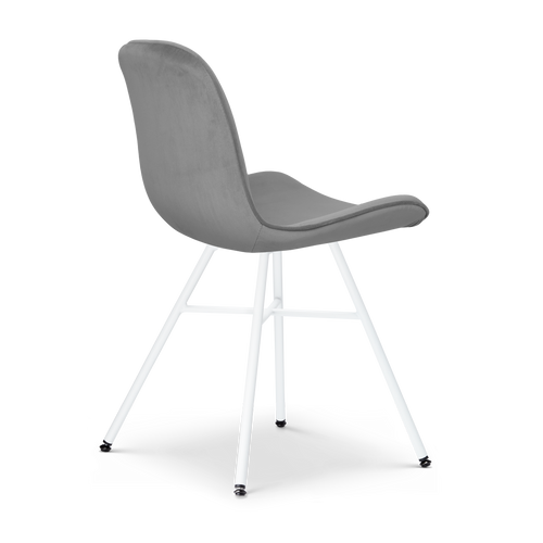 Nolon Noa-Fé Eetkamerstoelen Set van 2 - Velvet Grijs - Witte Poten - vtwonen shop