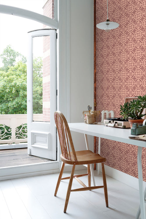 ESTAhome behang verweerde tegels mauve paars - 50 x 900 cm - 131482 - vtwonen shop