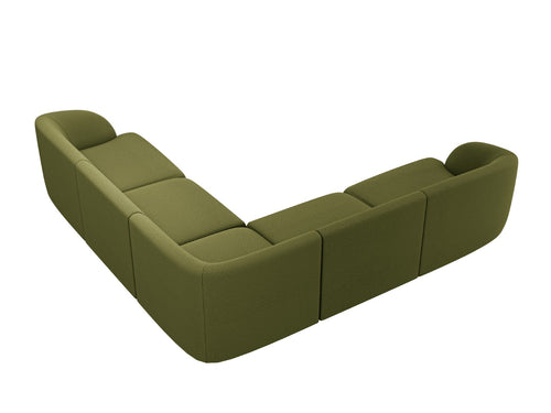 Micadoni Symmetrische hoekbank Miley 5-zits, boucle donker olijfgroen - 255x255x70cm