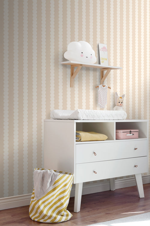 ESTAhome behang grafische print beige - 0.53 x 10.05 m - 131742