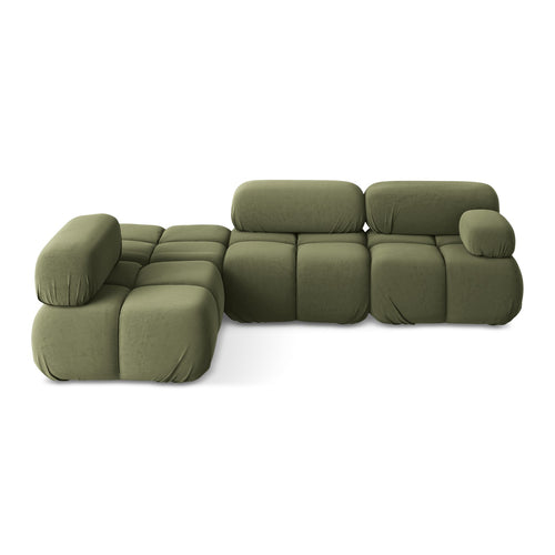 LaMiaSofa hoekbank links Sanremo - velours - olijf - 285x190x70