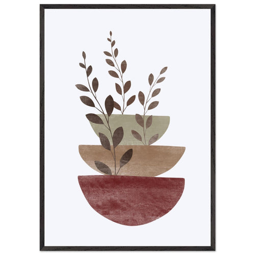 Artfulprints Poster met Lijst Boho – Layered peace   - 70x100 cm - Bruin
