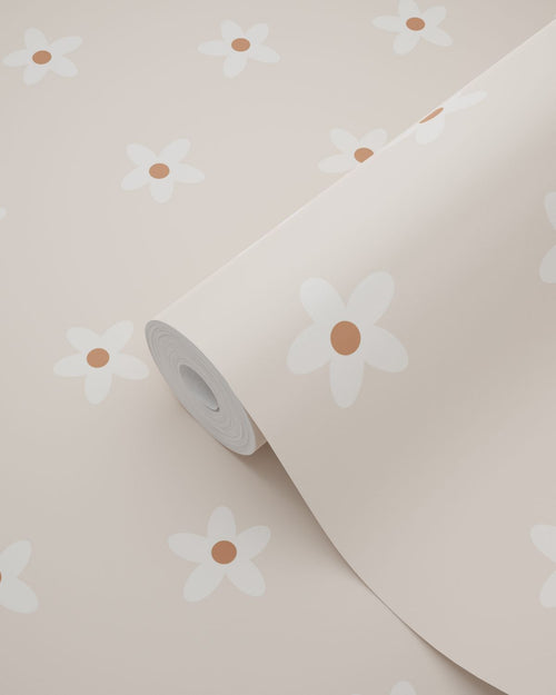 ESTAhome behang madeliefjes beige - 53 cm x 10.05 m - 131112