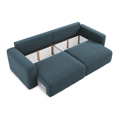 LaMiaSofa 3-zits slaapbank Ostia - textuurstof - jeans - 244x102x79
