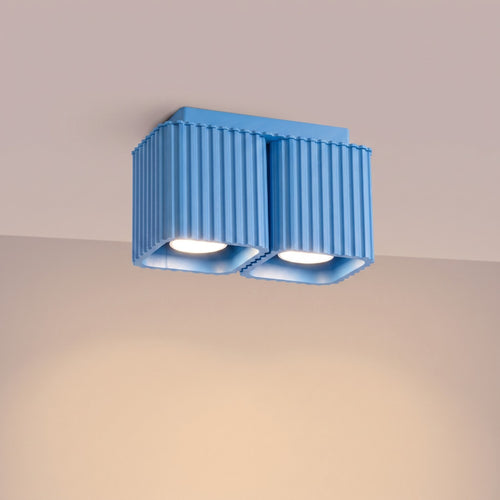 Sollux Lighting Plafondlamp RIFF 2 azuurblauw GU10 - 20,5x10x12cm