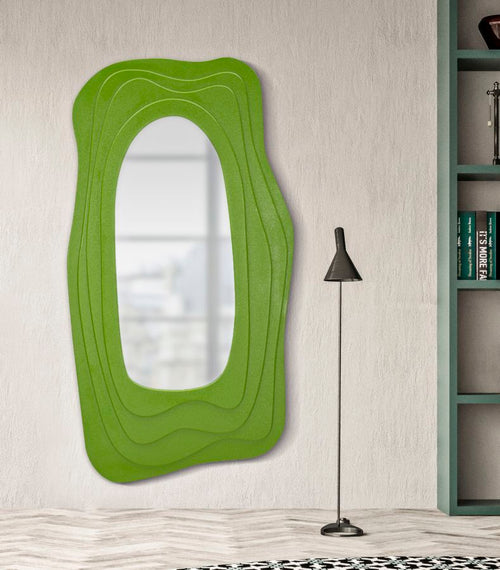 Groene wandspiegel 90x4x165 cm