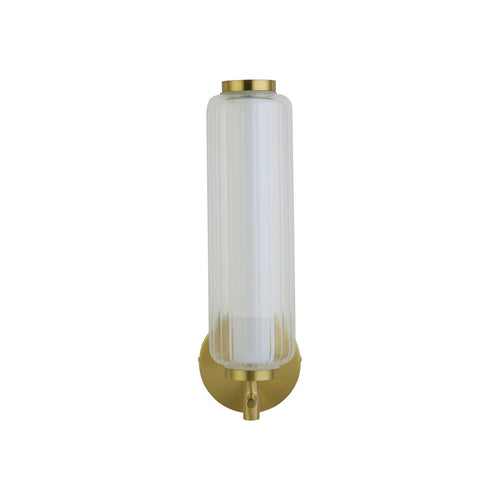 Searchlight Mod LED-wandlamp, satijnen messing metaal, opaal acryl en helder