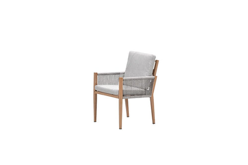 Sardinia dining fauteuil - light teaklook - TPU rope sand -  dark sand - vtwonen shop