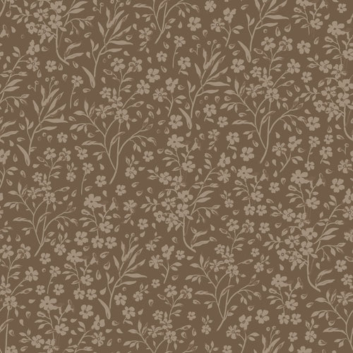 ESTAhome behang bloemetjes bruin - 50 x 900 cm - 131996