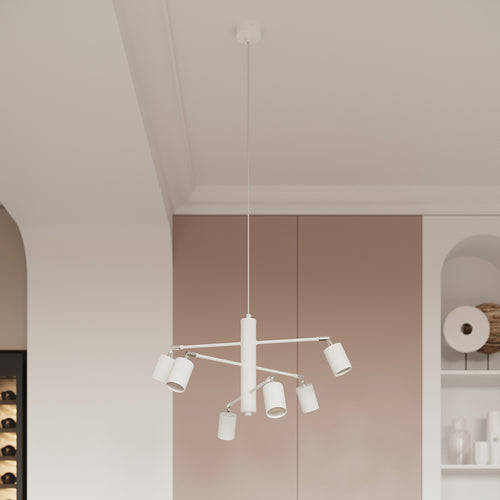 Sollux Lighting Kroonluchter LEMMI 6 wit - 77x77x125cm