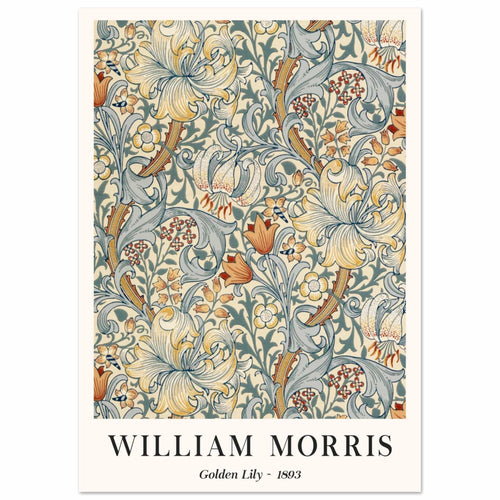 Artfulprints  William Morris - Golden lilly 1893   poster A4 21x29.7 cm - vtwonen shop