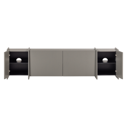 WOOOD tv meubel 200 cm Brock - Essen Fineer - Warmgrijs - 53x200x44