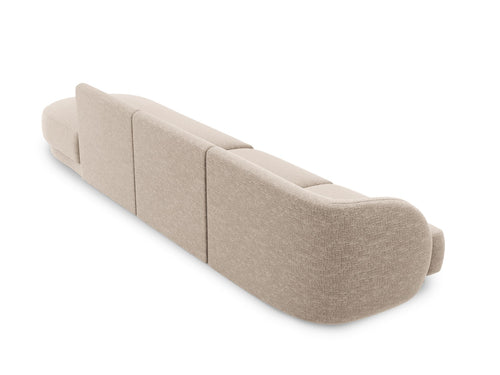 Micadoni Rechte bank Miley 4-zits, structurele stof beige - 90x323x70cm
